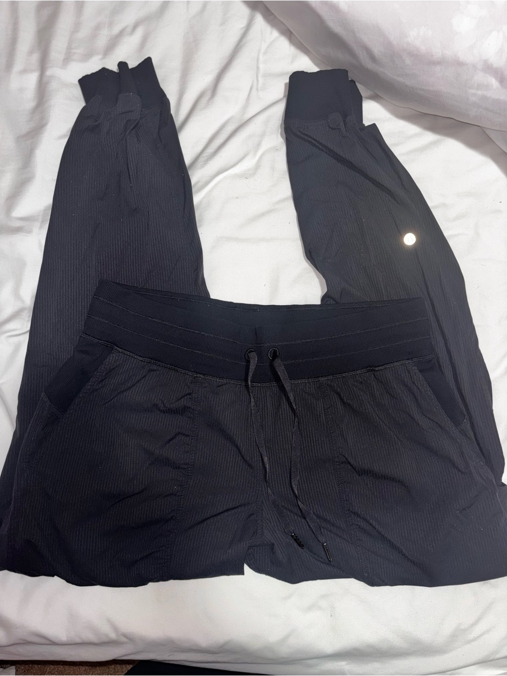 Lululemon Black Jogger Pants with Drawstring Waist L